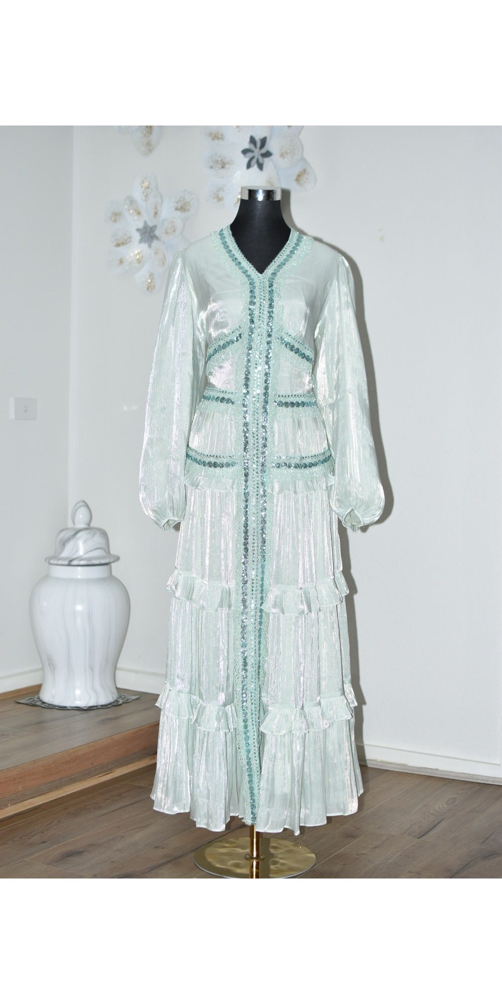 Beaded Dress - Mint
