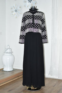 Dress with Beaded Coat - Black