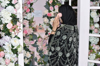 Beaded Abaya - Black/Silver
