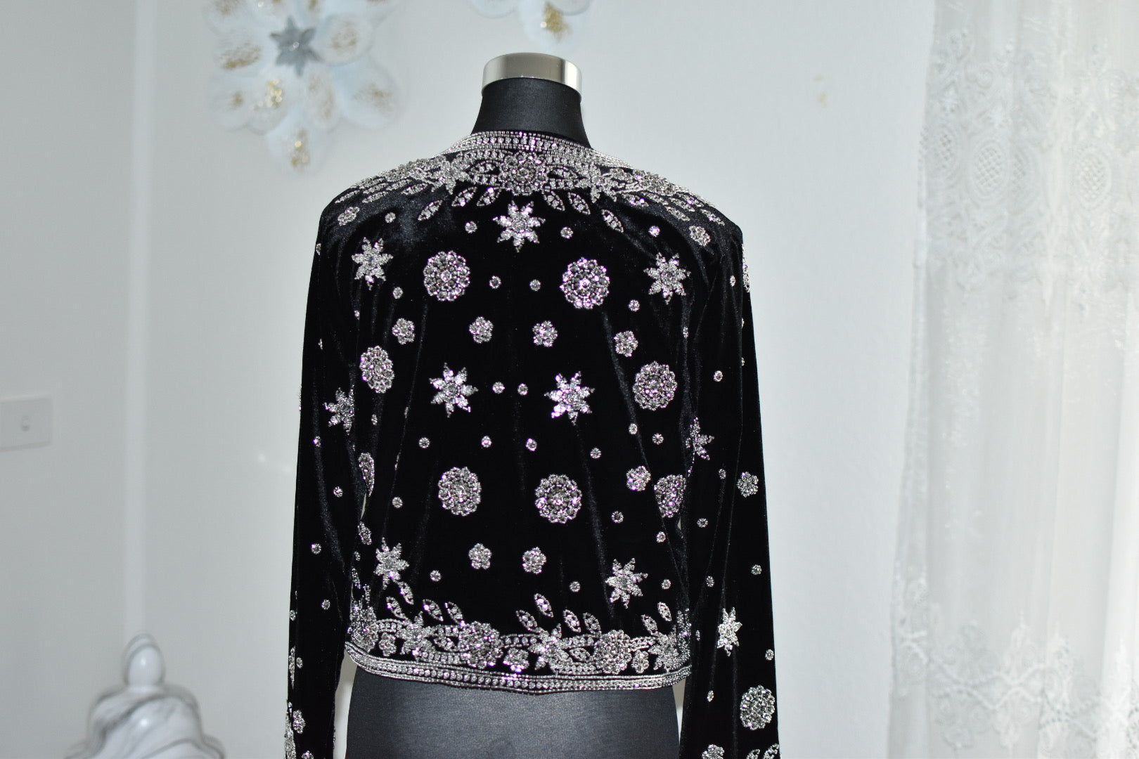 Beaded Coat - Black/Silver