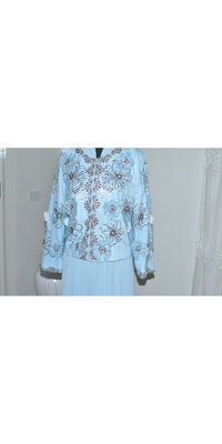 Dress with Beaded Coat - Blue
