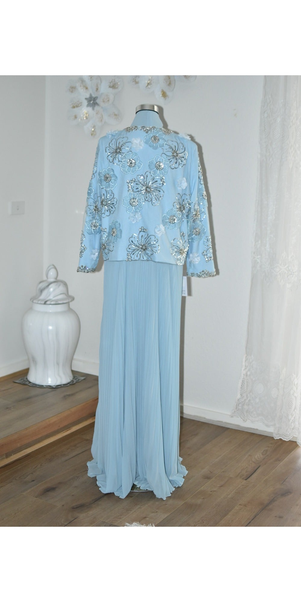 Dress with Beaded Coat - Blue