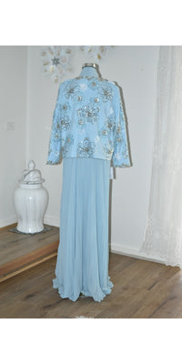 Dress with Beaded Coat - Blue