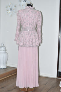 Dress with Beaded Coat - Pink