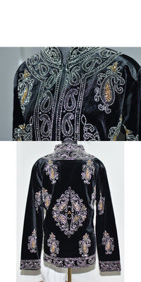 Beaded Coat - Black/Silver/Gold