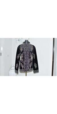 Beaded Coat - Black/Silver/Gold