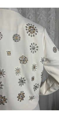 Dress with Beaded Coat - Beige